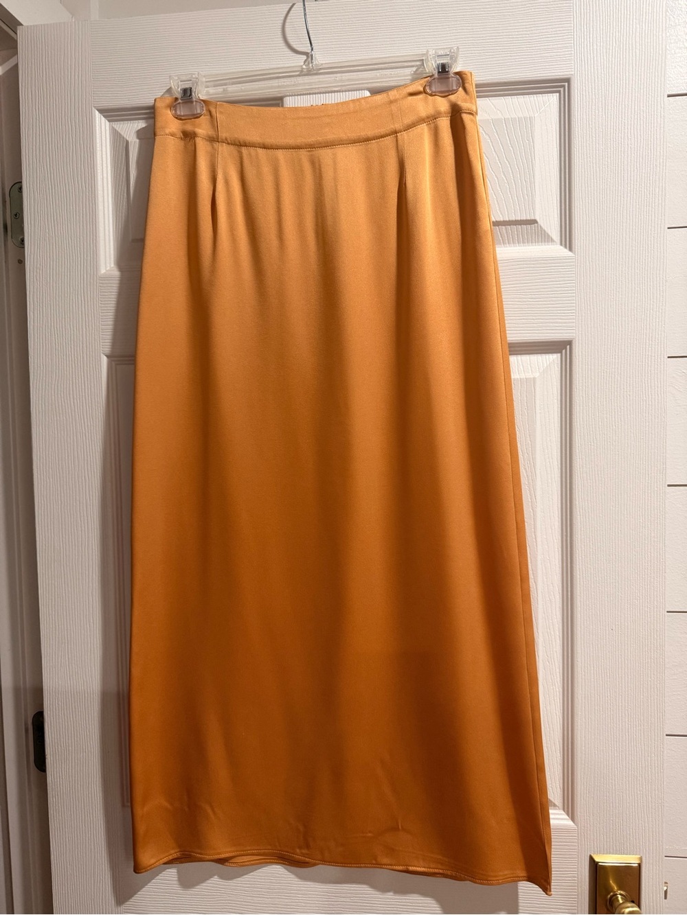 Women’s Gold Silk Midi Skirt - Unbranded